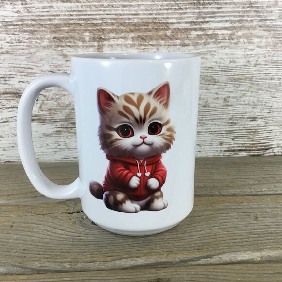 Cat in Sweatshirt Coffee Mug - Picture 1 of 3